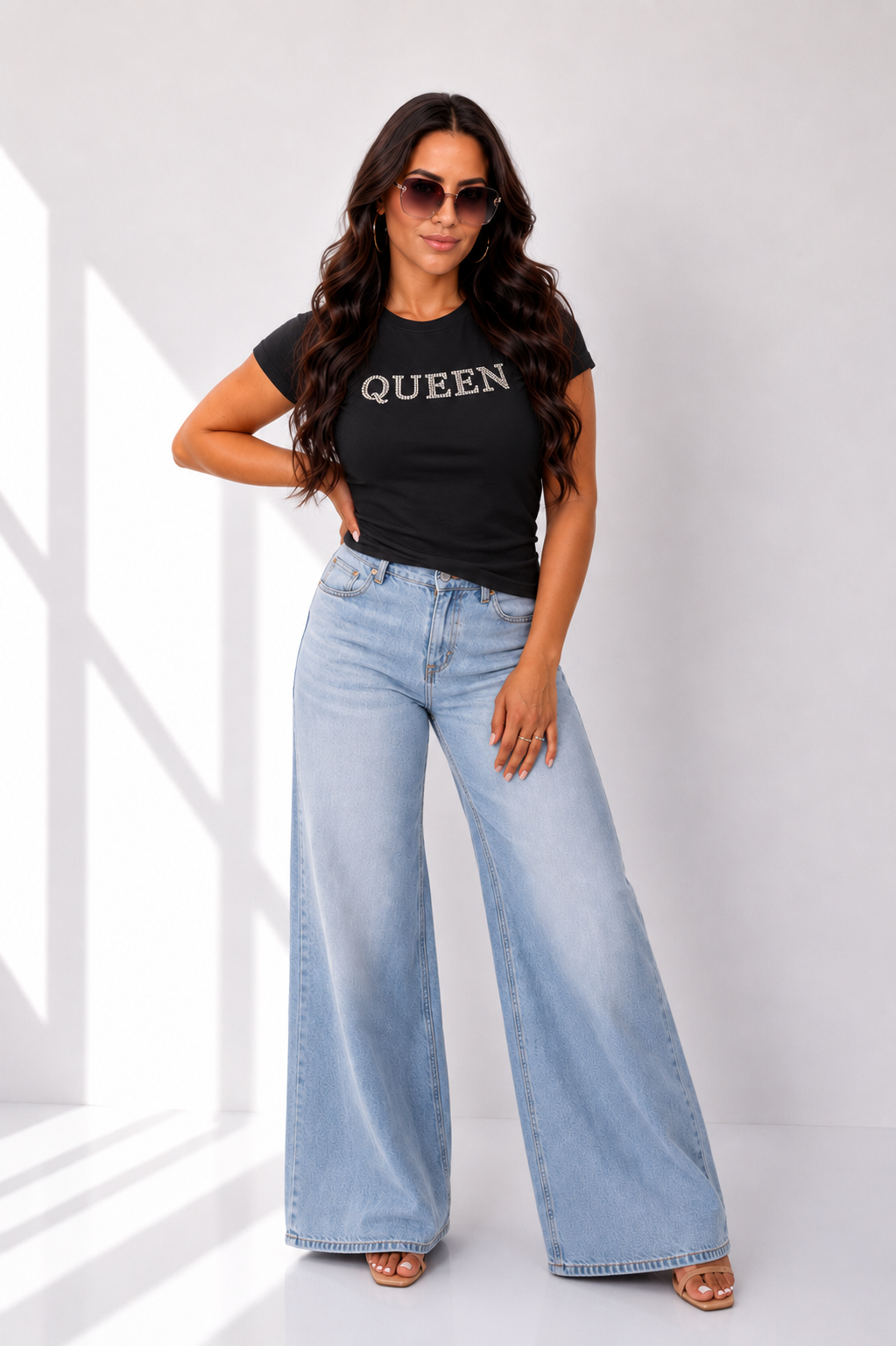 Queen T-shirt met Kralen Detail